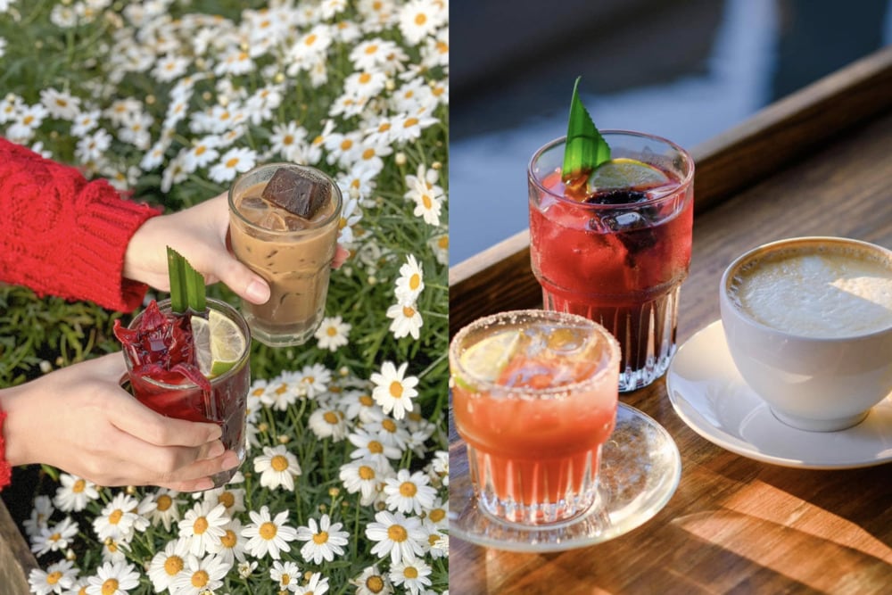 Quán có menu thức uống đa dạng, từ những tách cà phê đậm vị đến những ly trà trái cây mát lạnh 